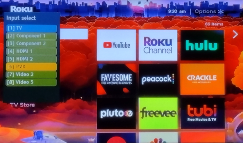 Screen after switching to Roku